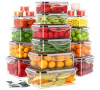 JSCORES 40 boîtes de conservation avec couvercle Set(20 récipients,+20 couvercles) Anti-fuite Set de récipients alimentaires pour la cuisine,Sans BPA