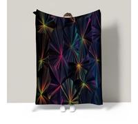 JSCWDET Couverture Polaire Flanelle, Imprimé Hiver Chaude Douce Moelleuse Microfibre Couverture De Lit Couvre-Lit Jeté De Canapé,Convient Adulte Et Enfant (Triangles Low-Poly,70×100Cm)