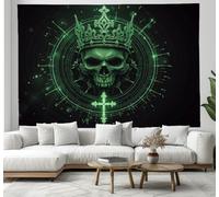 JSCWDET Crâne Icônes De Couronne Tapisserie Pour Décoration Murale,chambre À Coucher, Esthétique Dark Art Tentures Murales Pour Salon 150 x 150 cm