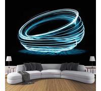JSCWDET Papier Peint Formes Géométriques Soie, Bleu Poster Geant Mural 3D Pour Salon Chambre Décoration Murale,Peinture En Spirale D'Ombre Et Lumière,150×105 Cm (W×H)