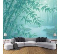 JSCWDET Papier Peint Panoramique Forêt bambous à l'encre Soie, 350cm(L) x 256cm(H) Poster Geant Mural Feuilles bambou 3D Moderne Décoration Murale Salon Chambre á Coucherr Bureau Salle