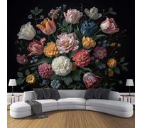 JSCWDET Papier Peint Panoramique Nature Morte Classique 400×280 CM - Décoration Papier Peint Intissé Moderne - Tapisserie Murale Tableaux Muraux Pour Chambre Salon - Composition Florale De Tulipes