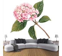 JSCWDET Papier Peint Style Réaliste Soie, Poudre De Fard À Joues Poster Geant Mural 3D Pour Salon Chambre Décoration Murale,Hortensia Rose,350×256 Cm (W×H)