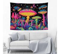 JSCWDET Tenture Murale Champignons Créatures Extraterrestres Tapisserie Murale Scène Forêt Psychédélique 230L X 180L Cm Réutilisable Tissu Mural Wall Art Tapestry Décoration Poster