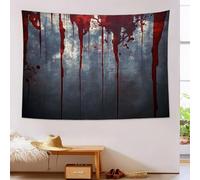JSCWDET Tenture Murale Peinture Rouge Effrayante Tapisserie Murale Effet D'Horreur 150L X 100L Cm Réutilisable Tissu Mural Wall Art Tapestry Décoration Poster Pour Chambre Salon Fête Dortoir