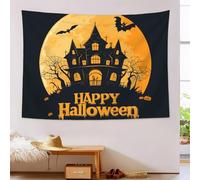 JSCWDET Tenture Murale Plan De Maison Hantée Tapisserie Murale Style Bd 150L x 130l cm Réutilisable Tissu Mural Wall Art Tapestry Décoration Poster Pour Chambre Salon Fête Dortoir