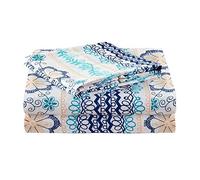 JSD KOMFOR Parure de lit 4 pièces en Microfibre brossée Double Ultra Douce avec Poche Profonde - Motif Floral - pour très Grand lit