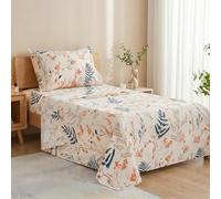 JSD Parure de lit 3 pièces à imprimé Floral bohème, draps en Microfibre Douce à Motif botanique, Poche très Profonde