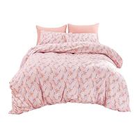 JSD Parure de lit 3 pièces avec Draps Housse de Couette Dodo et 2 taies d'oreiller Motif Cachemire Bleu Doux