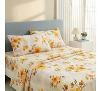 JSD Parure de lit 4 pièces en Microfibre brossée Douce avec Poche Profonde pour Grand lit