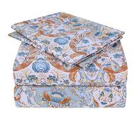 JSD Parure de lit 4 pièces en Microfibre Douce à Motif Cachemire Vintage avec Poche très Profonde pour Grand lit