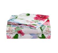 JSD Parure de lit 4 pièces en Microfibre Douce imprimée à Motif Floral Aquarelle avec Poche très Profonde pour lit Double