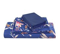 JSD Parure de lit 6 pièces à imprimé Floral pour très Grand lit, en Microfibre brossée, Poche très Profonde, Douce, Durable, Infroissable