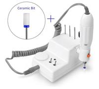 JSDA Ponceuse à Ongles + Embout en Céramique Pour Enlever Les Ongles en Acrylique et en Gel, Polir Les Onlges Épais - 0 à 25000 RPM