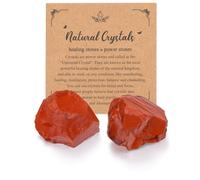 JSDDE 2 pièces Pierre Precieuses Naturelle Lithotherapie Pierre de Guérison Mineraux Collection Reiki Accessoires-Cristal de Jaspe Rouge Pierre amorphe Originale Non traitée 45-55mm