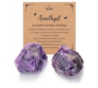 JSDDE 2 pièces Pierre Precieuses Naturelle Lithotherapie Pierre de Guérison Mineraux Collection Reiki Accessoires-Cristal de Améthyste Pierre amorphe Originale Non traitée 45-55mm
