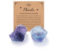 JSDDE 2 pièces Pierre Precieuses Naturelle Lithotherapie Pierre de Guérison Mineraux Collection Reiki Accessoires-Cristal de Fluorine Arc-en-ciel Pierre amorphe Originale Non traitée 45-55mm