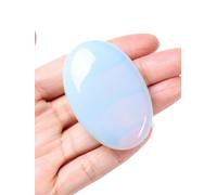 JSDDE 6cm Grand Pierre de Paume Opalite Pierre Inquiétude Naturelle Ovale pour Lithotherapie Thérapeutique Cristal Précieux Guérison pour Anti-stress Anxiété Méditation Décoration Relaxation Reiki
