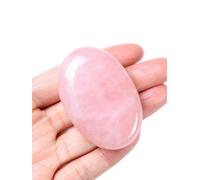 JSDDE 6cm Grand Pierre de Paume Quartz Rose Pierre Inquiétude Naturelle Ovale pour Lithotherapie Thérapeutique Cristal Précieux Guérison pour Anti-stress Anxiété Méditation Décoration Relaxation Reiki