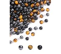 JSDDE 8mm Perles en Pierres Naturelles pour Bijoux à Faire Soi-même Perles Rondes Pierres Dures pour Bracelet Gemmes Précieuses pour Yoga Bijoux Fantaisie Collier Fait Main Triple Protection