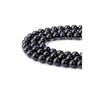JSDDE 8mm Perles en Pierres Naturelles pour Bijoux à Faire Soi-même Perles Rondes Pierres Dures pour Bracelet Gemmes Précieuses pour Yoga Bijoux Fantaisie Fabrication Collier Fait Main Obsidienne