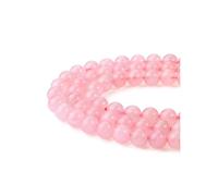 JSDDE 8mm Perles en Pierres Naturelles pour Bijoux à Faire Soi-même Perles Rondes Pierres Dures pour Bracelet Gemmes Précieuses pour Yoga Bijoux Fantaisie Fabrication Collier Fait Main Quartz Rose