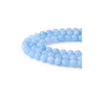 JSDDE 8mm Perles en Pierres Naturelles pour Bijoux à Faire Soi-même Perles Rondes Pierres Dures pour Bracelet Gemmes Précieuses pour Yoga Bijoux Fantaisie Fabrication Collier Fait Main Aigue-Marine