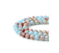 JSDDE 8mm Perles en Pierres Naturelles pour Bijoux à Faire Soi-même Perles Rondes Pierres Dures pour Bracelet Gemmes Précieuses pour Yoga Bijoux Fantaisie Fabrication Collier Fait Main Jaspe Impérial