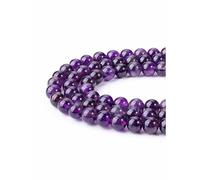 JSDDE 8mm Perles en Pierres Naturelles pour Bijoux à Faire Soi-même Perles Rondes Pierres Dures pour Bracelet Gemmes Précieuses pour Yoga Bijoux Fantaisie Fabrication Collier Fait Main Améthyste