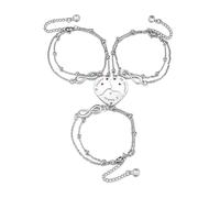 JSDDE BFF Bracelets d'amitié pour bracelets 3/4 de couple Best Friends Forever and ever avec pendentif puzzle en forme de cœur Infinity Bracelet cadeau pour sœur partenaire amie pour 3 Personnalisés