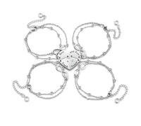 JSDDE BFF Bracelets d'amitié pour bracelets 3/4 de couple Best Friends Forever and ever avec pendentif puzzle en forme de cœur Infinity Bracelet cadeau pour sœur partenaire petite amie, Acier