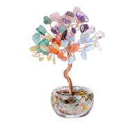 JSDDE Bibelot Arbre de Vie en Pierres 7 Chakras Décoration avec Bol Verre