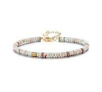 JSDDE Bracelet de Perles en Jaspe Impérial pour Femme et Fille Bohème Bracelet Heishi Perles en Pierre Naturelle avec Entretoise Doré Yoga Bijoux Porte Bonheur Reiki Cadeau Copine Amis Maman