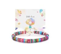 JSDDE Bracelet Perle Couleur en Pierres et Cristaux Précieuses pour Femme Fille Bracelet Perles Colorée de Boulier Heishi de Pierres Naturelles 6mm Bijoux Bohèmes Plage Été Chakra Reiki Guérison