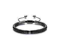 JSDDE Bracelet Perles Homme en Pierre Naturelle 6mm Bracelet de Perle Heishi Abaques Pierre et Cristal Précieuse avec Hématite Guérison Reiki Spirituel Bijoux Ajustable Lithotherapie (Obsidienne)
