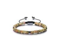 JSDDE Bracelet Perles Homme en Pierre Naturelle 6mm Bracelet de Perle Heishi Abaques Pierre et Cristal Précieuse avec Hématite Guérison Reiki Spirituel Bijoux Ajustable Lithotherapie (Unakite)