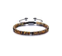 JSDDE Bracelet Perles Homme en Pierre Naturelle 6mm Bracelet de Perle Heishi Abaques Pierre et Cristal Précieuse avec Hématite Guérison Reiki Spirituel Bijoux Ajustable Lithotherapie (Oeil de Tigre)