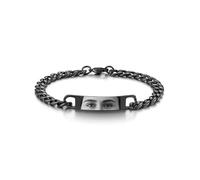 JSDDE Bracelet Photo Personnalisé avec tes Yeux en Acier Inoxydable pour Hommes Femmes Bracelet Chaîne Cubaine Breloques Étiquette Personnalisable Prénom Date Initiales Gravure Bijoux Mémorial Couple