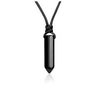 JSDDE Collier en cristal naturel pour femme Wen Reiki Guérison hexagonale Cristaux Pendentif Collier Bijoux Cadeau, Gemme