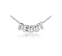 JSDDE Collier Initiale Bubble Personnalisable en Acier pour Femmes Collier Identification Pendentif Prénom Lettre Bulle Personnalisé 3D Alphabet Chaîne Fine Cadeau Anniversaire (Platine 7-9 Lettres)