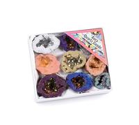 JSDDE Lot 8pcs Géodes de Quartz Électroplaquées Lithotherapie Pierres et Cristaux Naturelles Colorées Irrégulières Reiki Guérison Amas Aura Cristal Minéral Grappe Druzy Méditation Divination 2-4cm