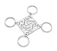 JSDDE Lot de 4 porte-clés d'amitié en alliage avec puzzle Best Friend Forever, Argenté. (Argenté) - GGUK02949