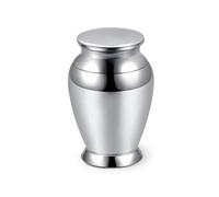 JSDDE Petite Urne pour Cendres Humaines en Acier Inoxydable Mini Urne Crémation Porte Cendre Chien Chat Animaux Clous Poils Conteneur Funéraire Graver Prenom Personnalisé Souvenirs Décoration (Argent)