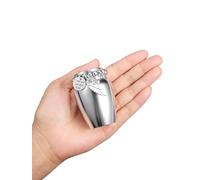JSDDE Petite Urne pour Cendres Humaines en Aluminium avec Aile Gardienne et Charme Strass Ornement Urne Funéraire Porte Cendres Chien Chat Animal Convient Ornement Crémation Souvenir Cadeau (Argent)
