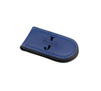 JSDDE Pince à Billets Magnétique Mince Personnalisé Prénom Initiales pour Homme Pince à Billets en Cuir Porte Carte Crédit Visite Gravure Date Texte Portefeuille Porte Monnaie Cadeau Mari Pape (Bleu)