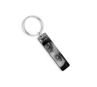 JSDDE Porte-clés Photo Personnalisé avec tes Yeux en Acier Inoxydable pour Homme Femme Porte Clef Dog Tag Personnalisable Gravure Prénom Initiales Date Keychain Auto Maison Cadeau Couple Famille Amis