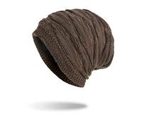 JSDing Chapeau d'hiver Unisexe Chapeau Doux Stretch Tricot Doublé Épais Chaud Chapeau Slouchy Ski Bonnets Chapeau De Laine Baggy Chapeaux De Planche À roulettes Chapeaux pour Hommes et Femmes Couple