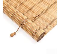 JSDMBD Store Bambou sur Mesure, Store Enrouleur en Bambou Naturel, 70% Ombrage, Intérieur/Extérieur pour Fenêtre, Balcon, Terrasse et Pergola (F-Square-Line Pattern)