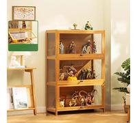 JSDMBD Vitrine pour collection, vitrine en verre pour collection vitrine curio à 1/2/3/4/5 niveaux vitrine salon vitrine murale pour collection vitrine acrylique anti-poussière 31.5*12.6*67.7in Blanc