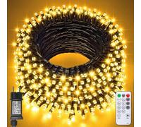 Jsdoin Guirlande Lumineuse 400 LED, 8 Modes, Fonction Mémoire, IP44 Étanche, Télécommande & Minuterie. Décoration pour Noël, Jardin, Mariage, Fête, Intérieur et Extérieur (Blanc Chaud)